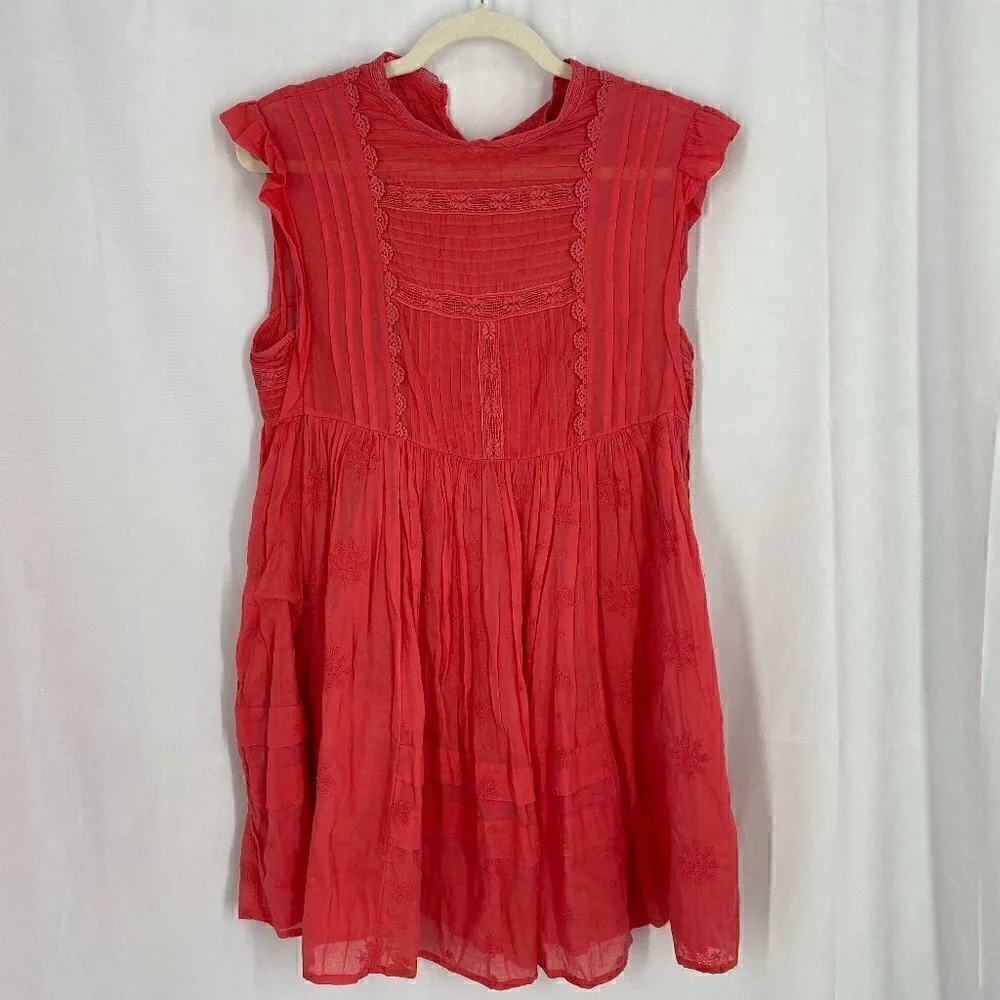 Free People Nobody Like You Babydoll Minidress Coral Size XS